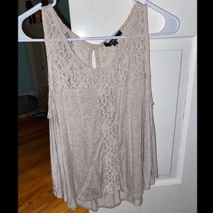 oatmeal color lacey tank top